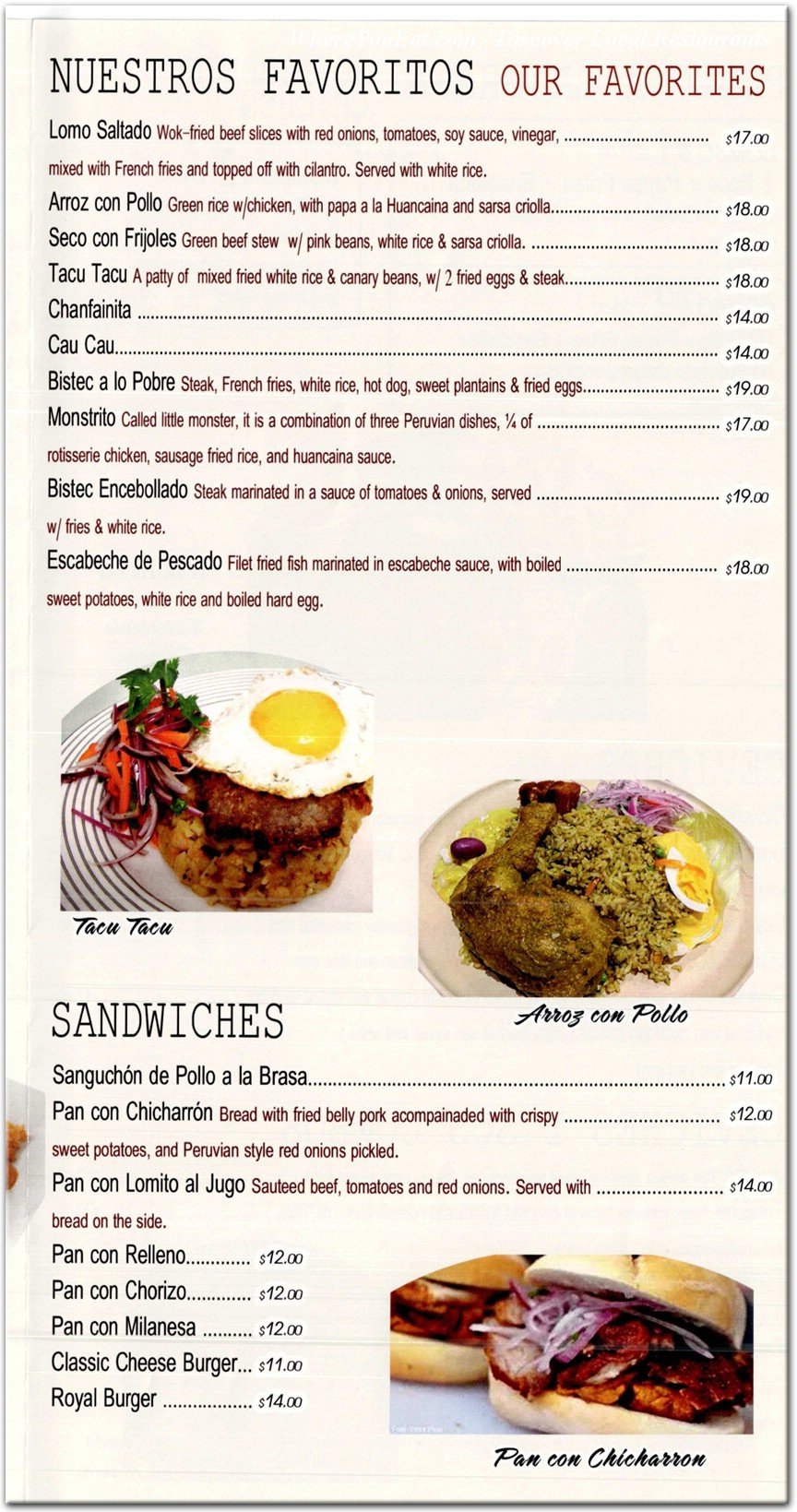 menu